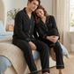 Classic Black Cotton Couple Nightwear