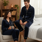 Blue Velvet Couple Nightwear