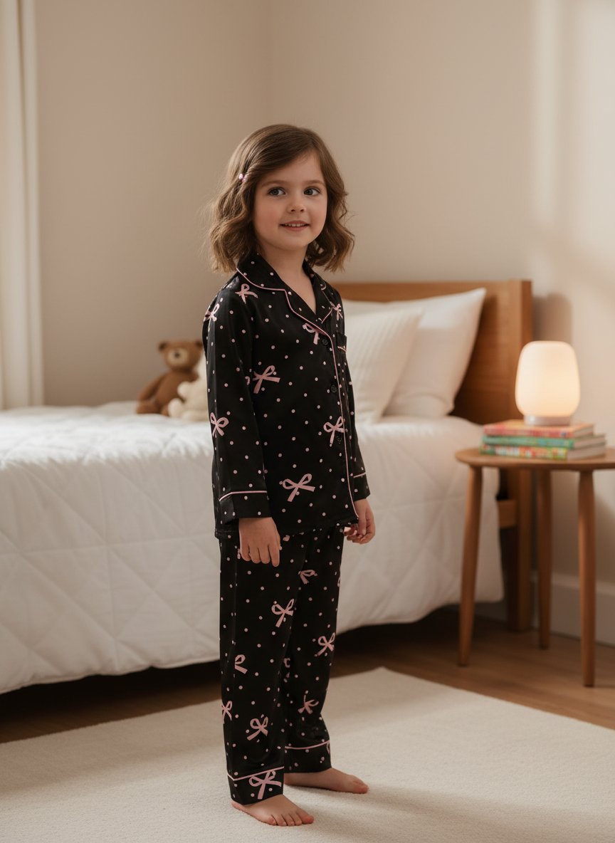 Polka Bows Kids Nightwear