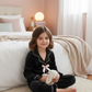 Ribbon Velvet Kids Nightwear (Black)
