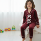 Ribbon Velvet Kids Nightwear (Mehroon)