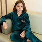Butterfly Velvet Kids Nightwear (Teal)