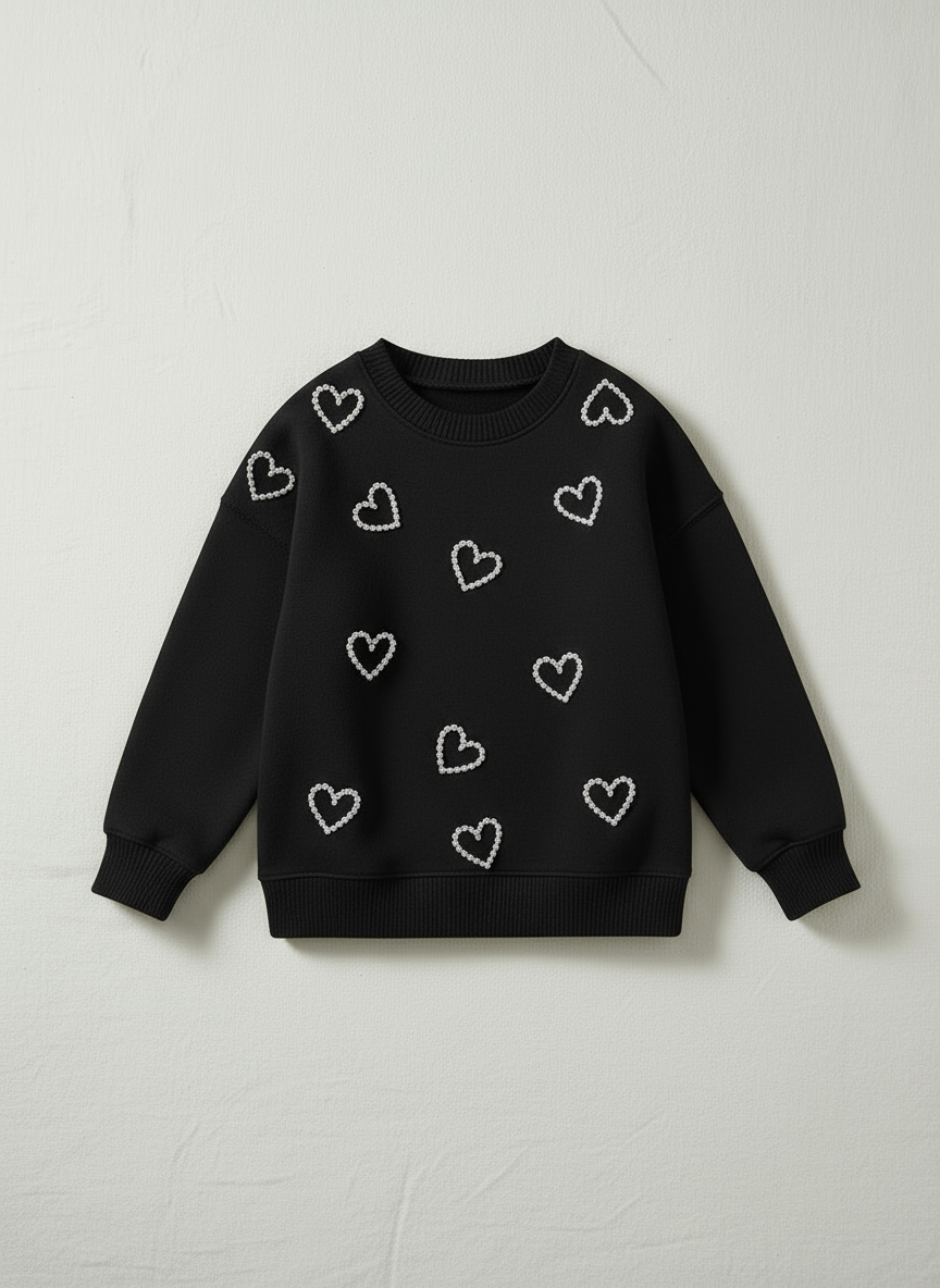Soft Hearts Sweatshirt (Black)