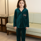 Butterfly Velvet Kids Nightwear (Teal)