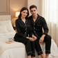 Black Cotton Couple Nightwear