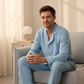 Soft Blue Cotton Nightwear (Men)