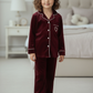 Soft Heart Velvet Kids Nightwear (Mehroon)