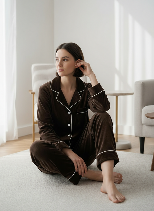 Brown Velvet Nightwear