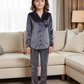 Butterfly Velvet Kids Nightwear (Silver)