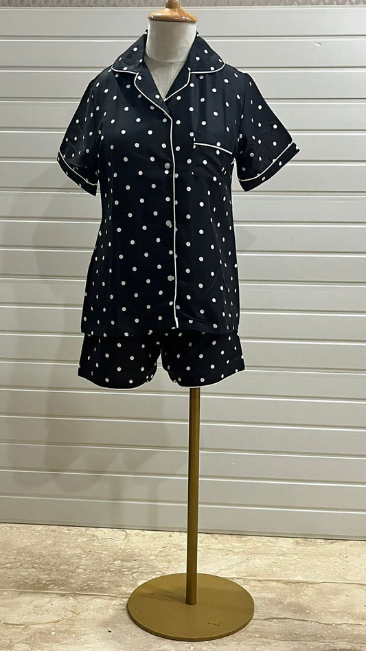 Polka Dot Cotton Shorts Set (Women)