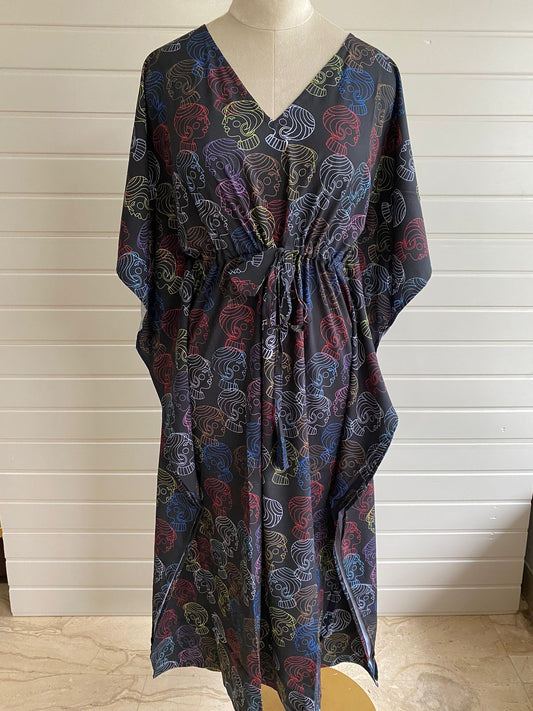 Faces Black| The Zoey Collection | Printed Kaftan