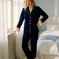 Blue Frill Velvet Nightwear