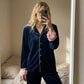 Blue Frill Velvet Nightwear
