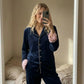 Blue Frill Velvet Nightwear