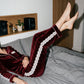 Mehroon Lace Velvet Nightwear