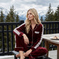 Mehroon Lace Velvet Nightwear