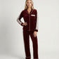 Mehroon Lace Velvet Nightwear