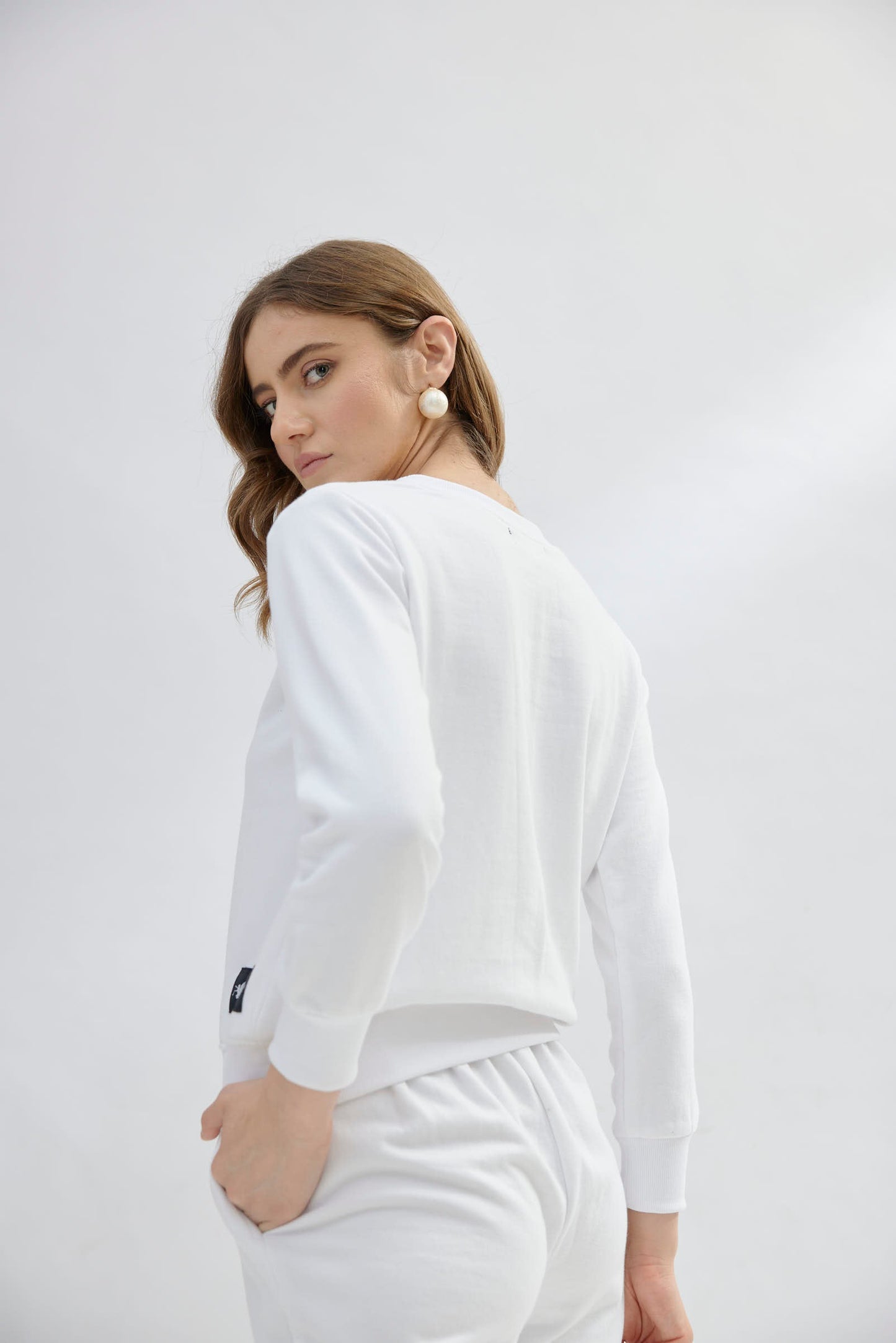 White Pearls Sweatshirt Set (Women)