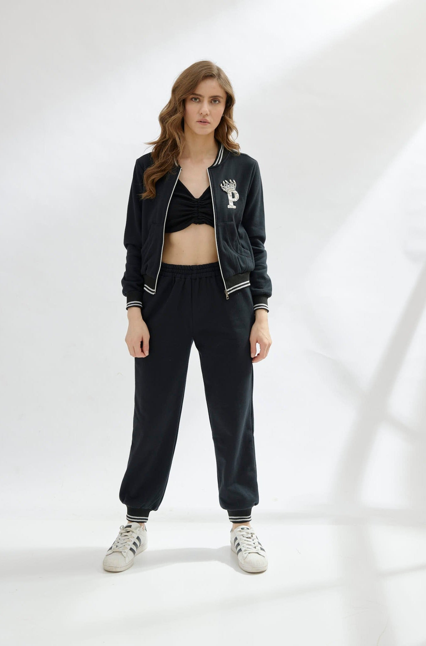 Black womens tracksuit discount set