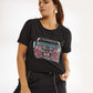 Tape Recorder CREW NECK T-Shirt (Women) (Black)