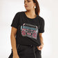 Tape Recorder T-Shirt Set (Women) (Black)