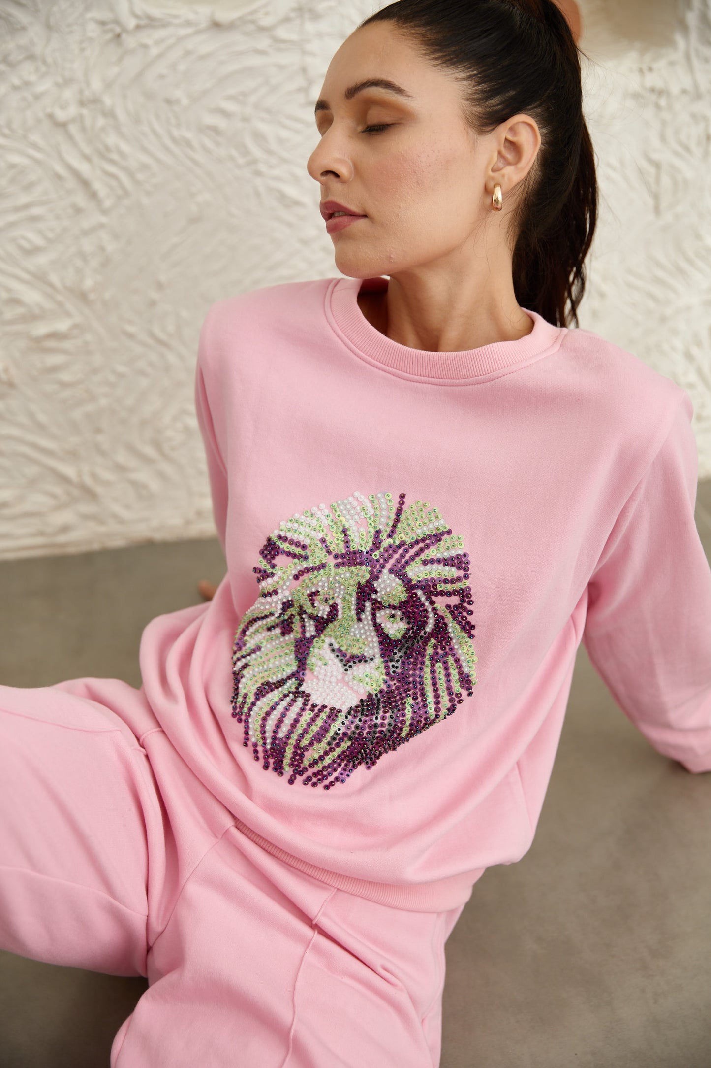 The Sparkling Lioness SWEATSHIRT (Women) (Pink)