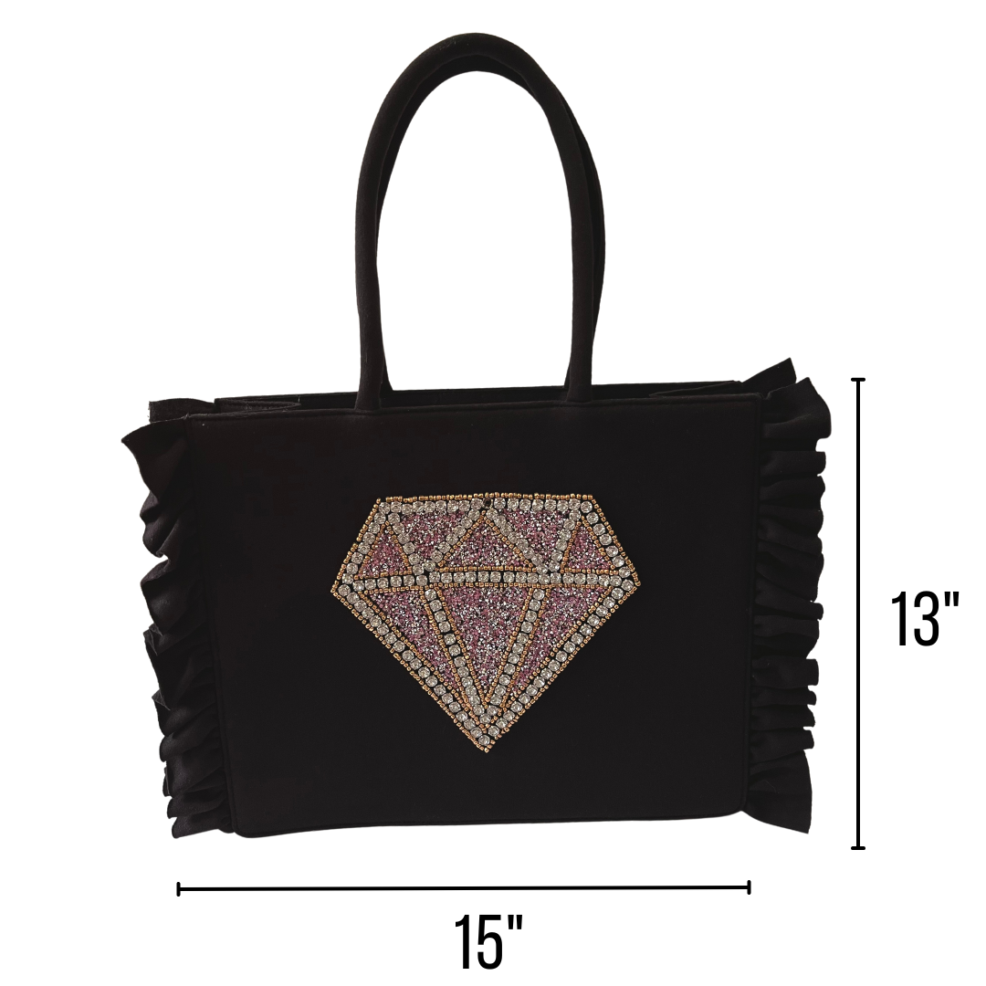The Bling Diamond Tote Bag MidNight Angels by PC