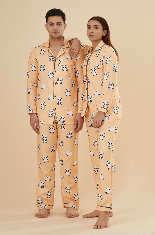 Yellow Panda Couple Nightwear