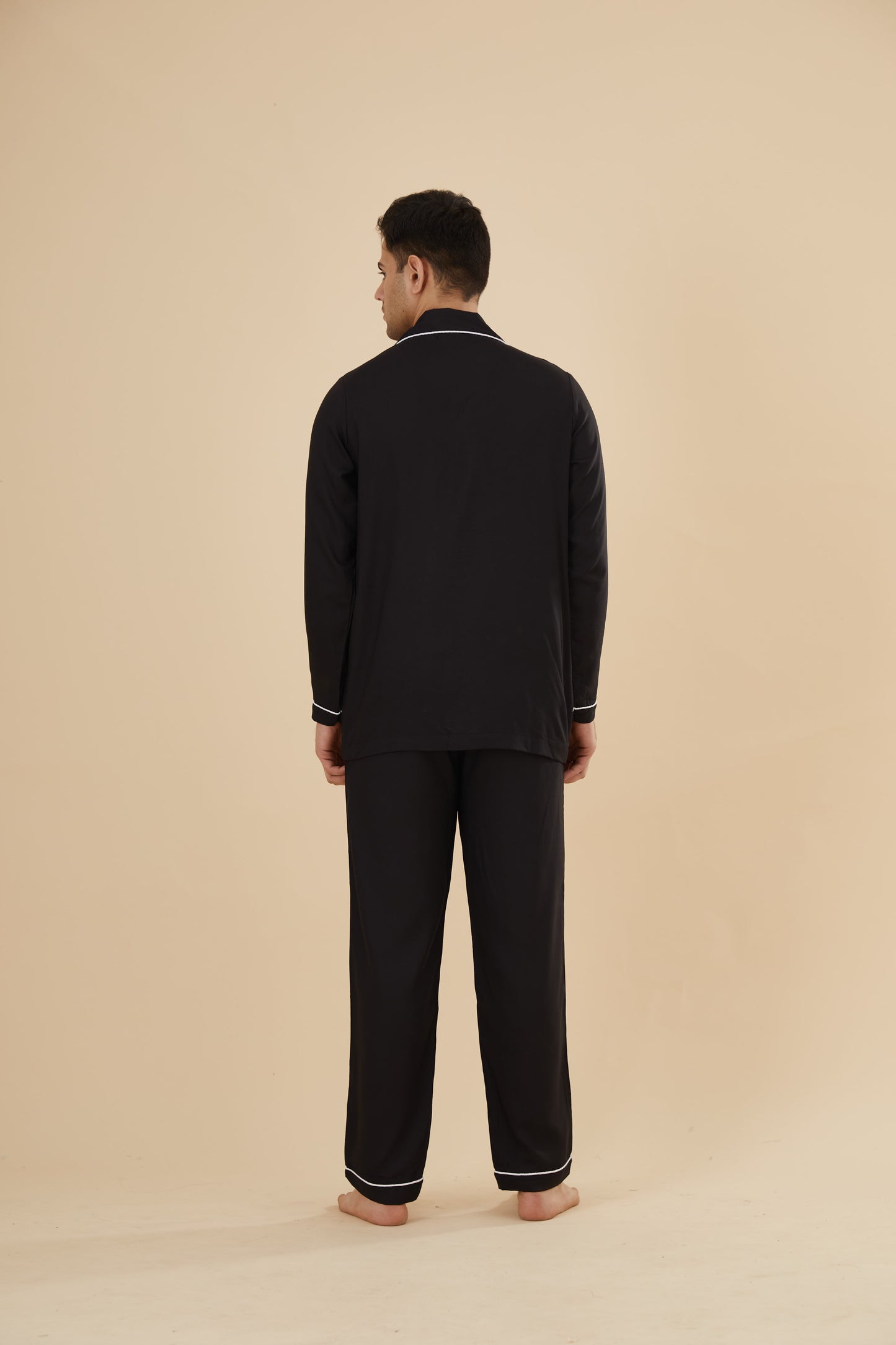 Black Classic Cotton Nightwear (Men)