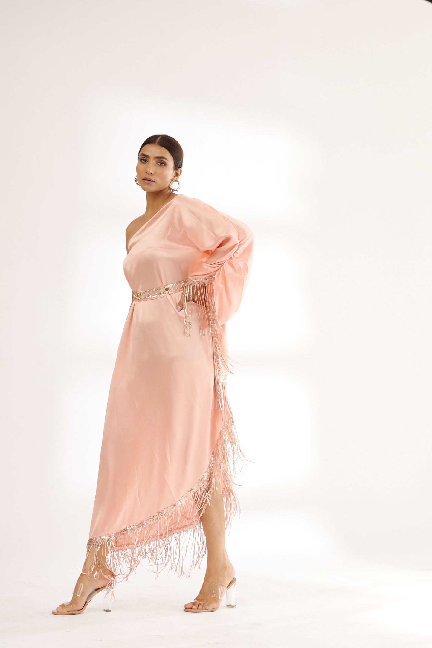 Rose Gold | Sparkling Star | Satin Kaftan Dress