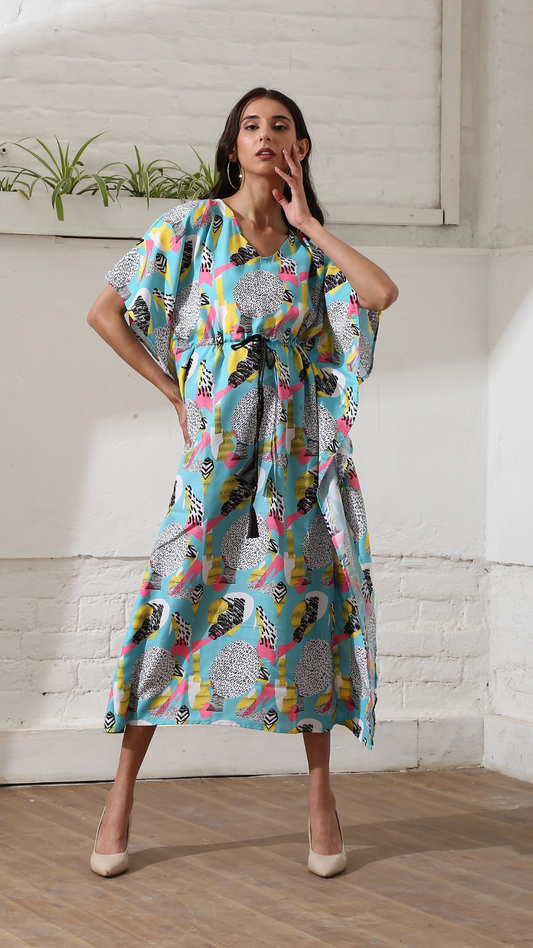 Quirky Abstract | The Zoey Collection | Cotton Printed Kaftan