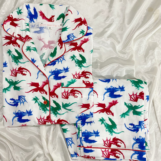 Dragons Flannel Nightwear (Women) (Full Sleeves)