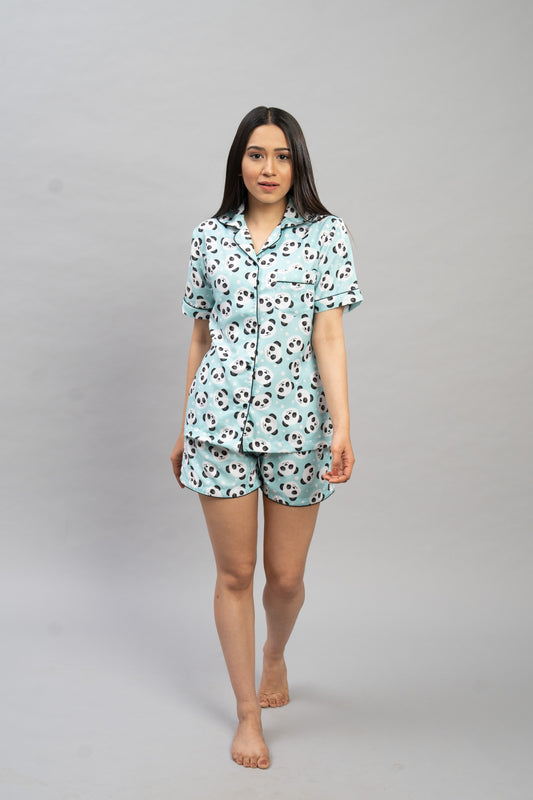 Green Panda Shorts Set (Women)