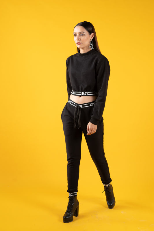 Love Black Crop Tracksuit (Women)