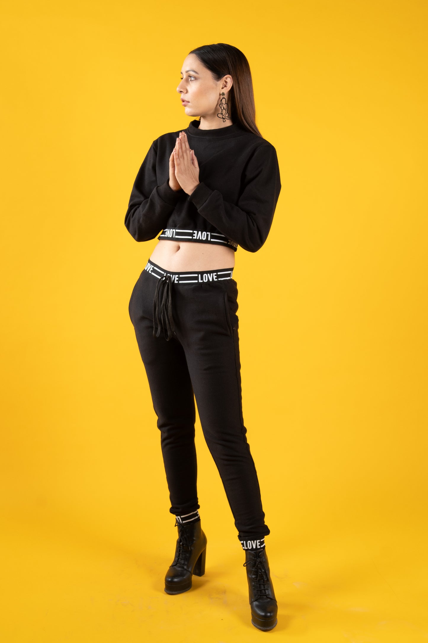 Love Black Crop Tracksuit (Women)