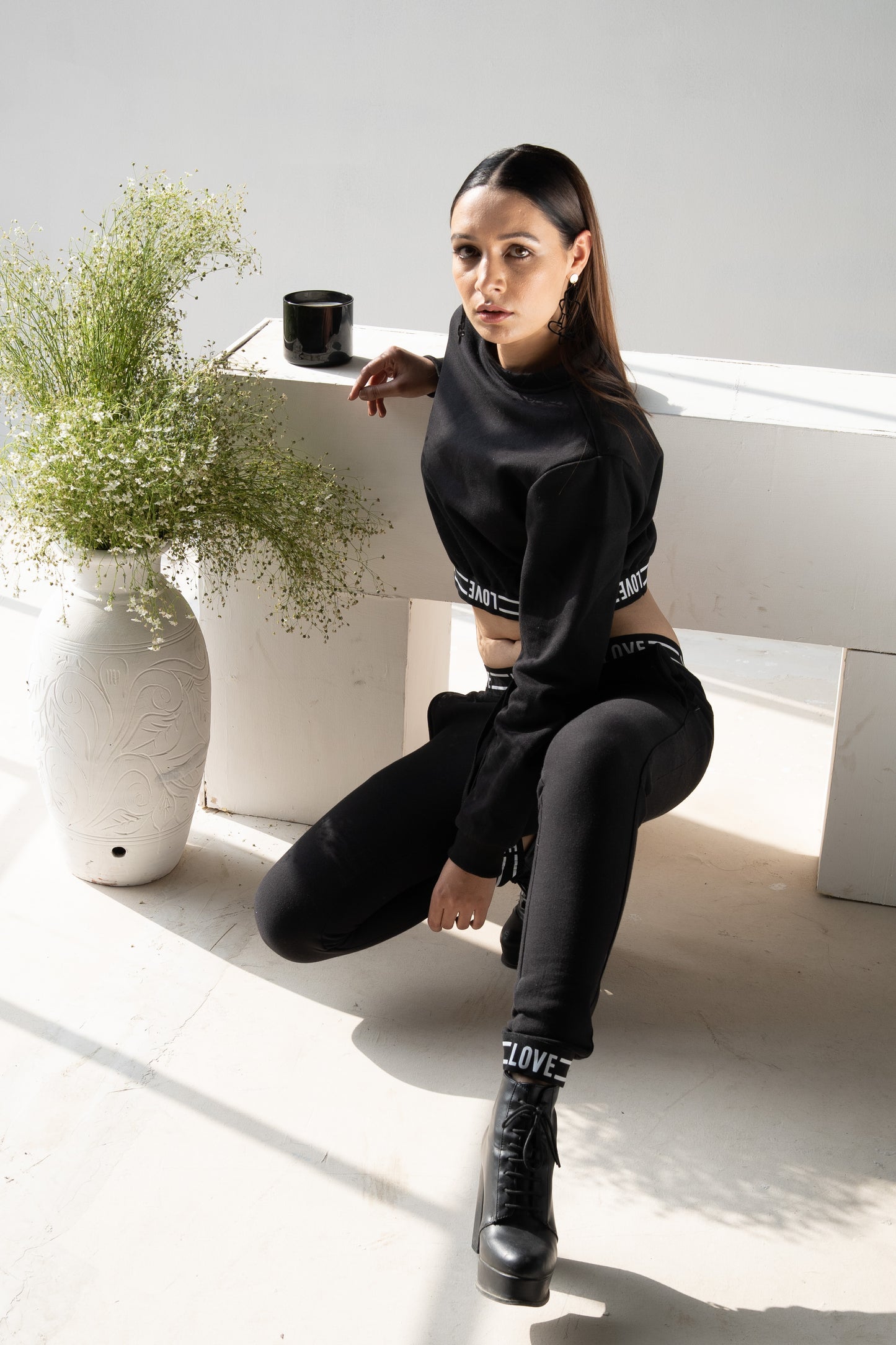 Love Black Crop Tracksuit (Women)