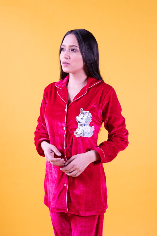 Unicorn Miracle Hot Pink Velvet Nightwear (Women)