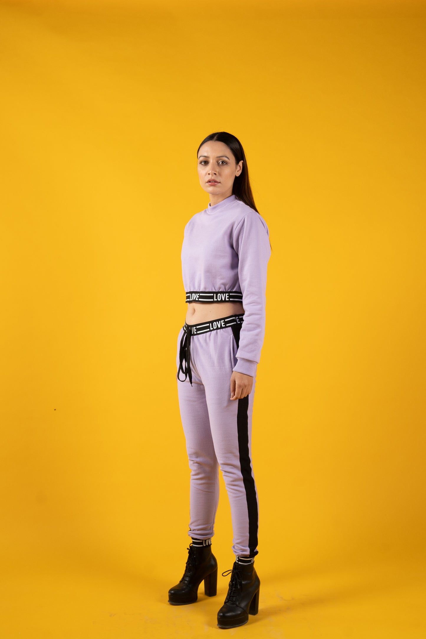 Love Lilac Crop Set Tracksuit (Women)