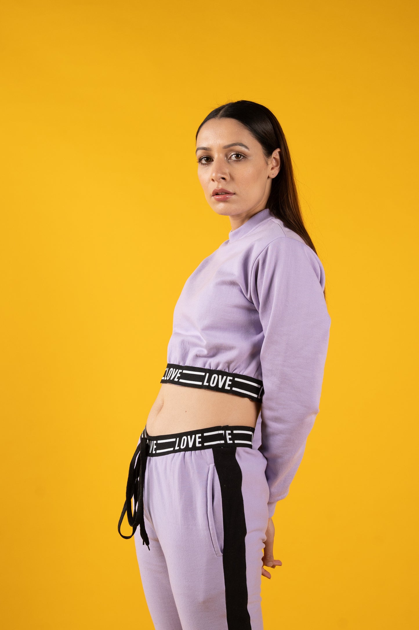 Love Lilac Crop Set Tracksuit (Women)