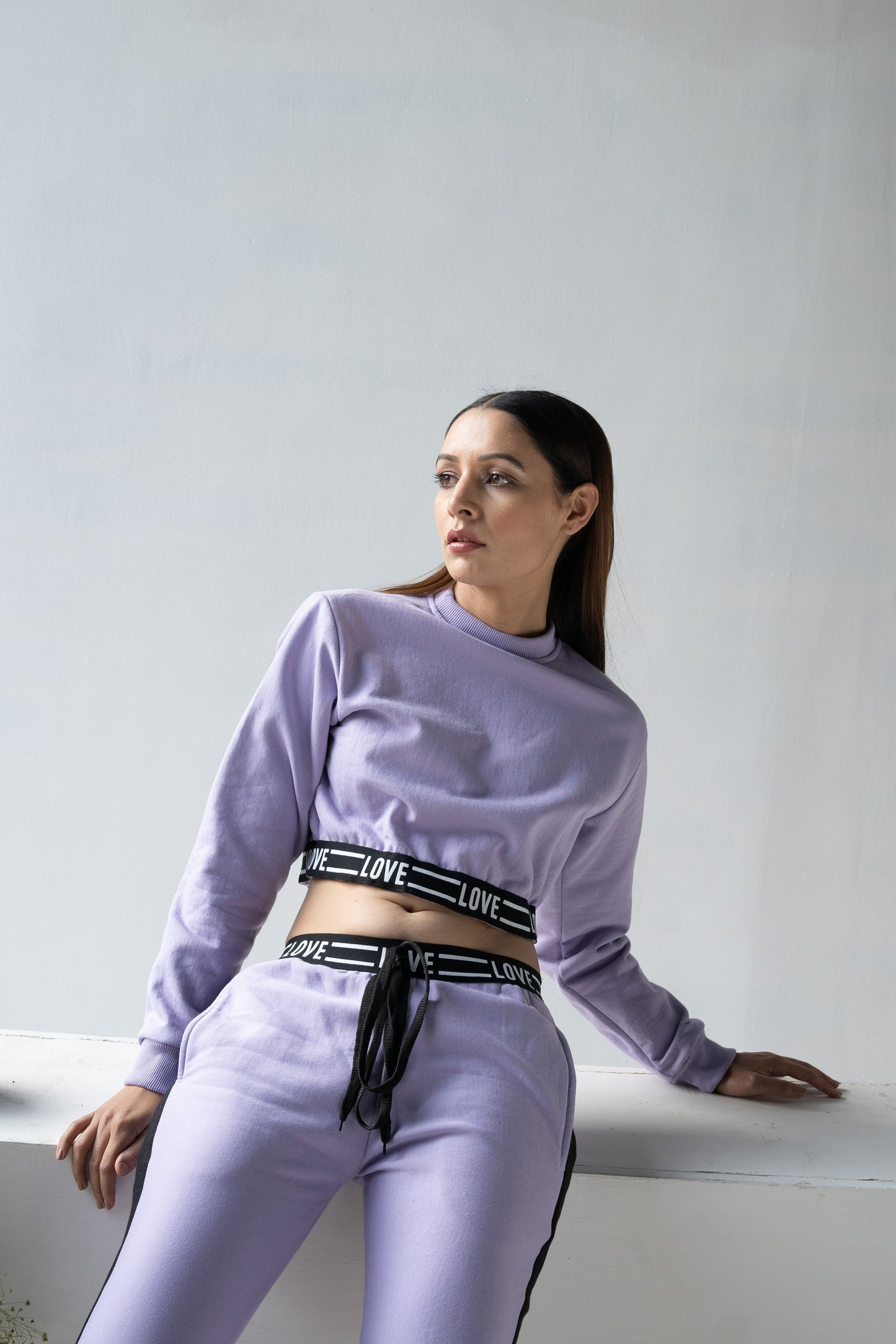 Love Lilac Crop Set Tracksuit (Women)