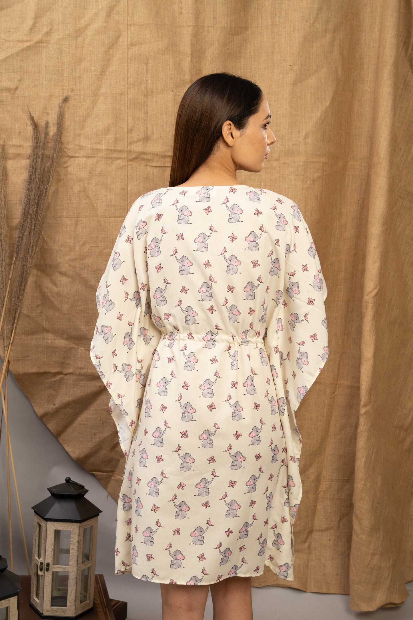 Yellow Elephant | The Zoey Collection | Cotton Printed Kaftan