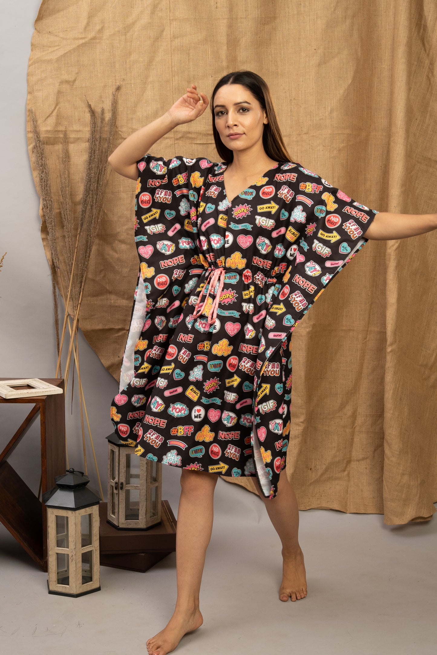 2Fab4You | The Zoey Collection | Cotton Printed Kaftan