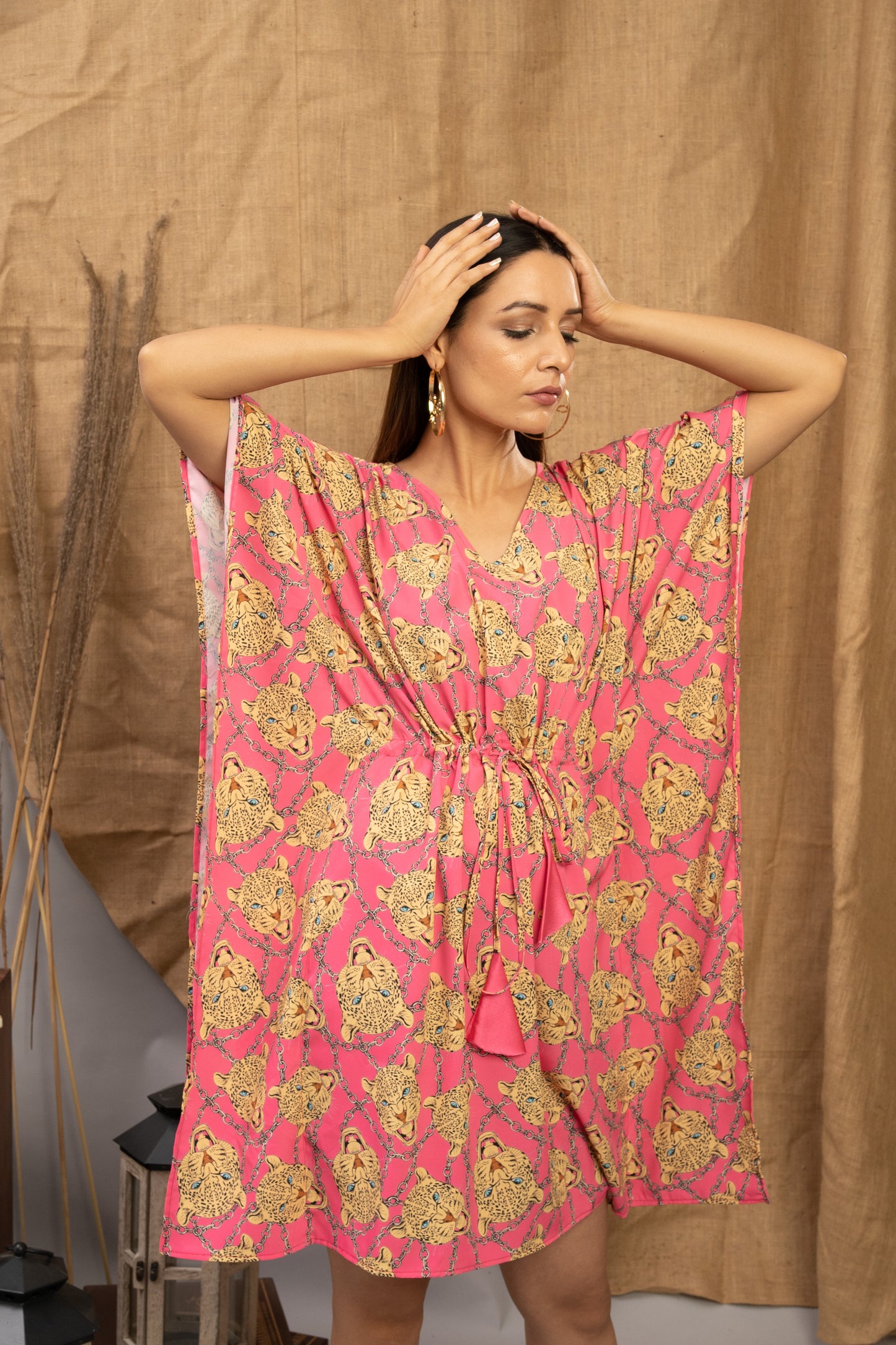 Eye Of The Tiger | Pink | The Zoey Collection | Printed Kaftan