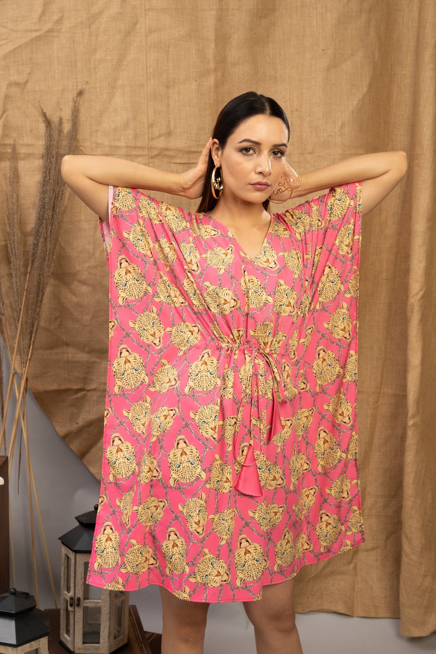 Eye Of The Tiger | Pink | The Zoey Collection | Printed Kaftan