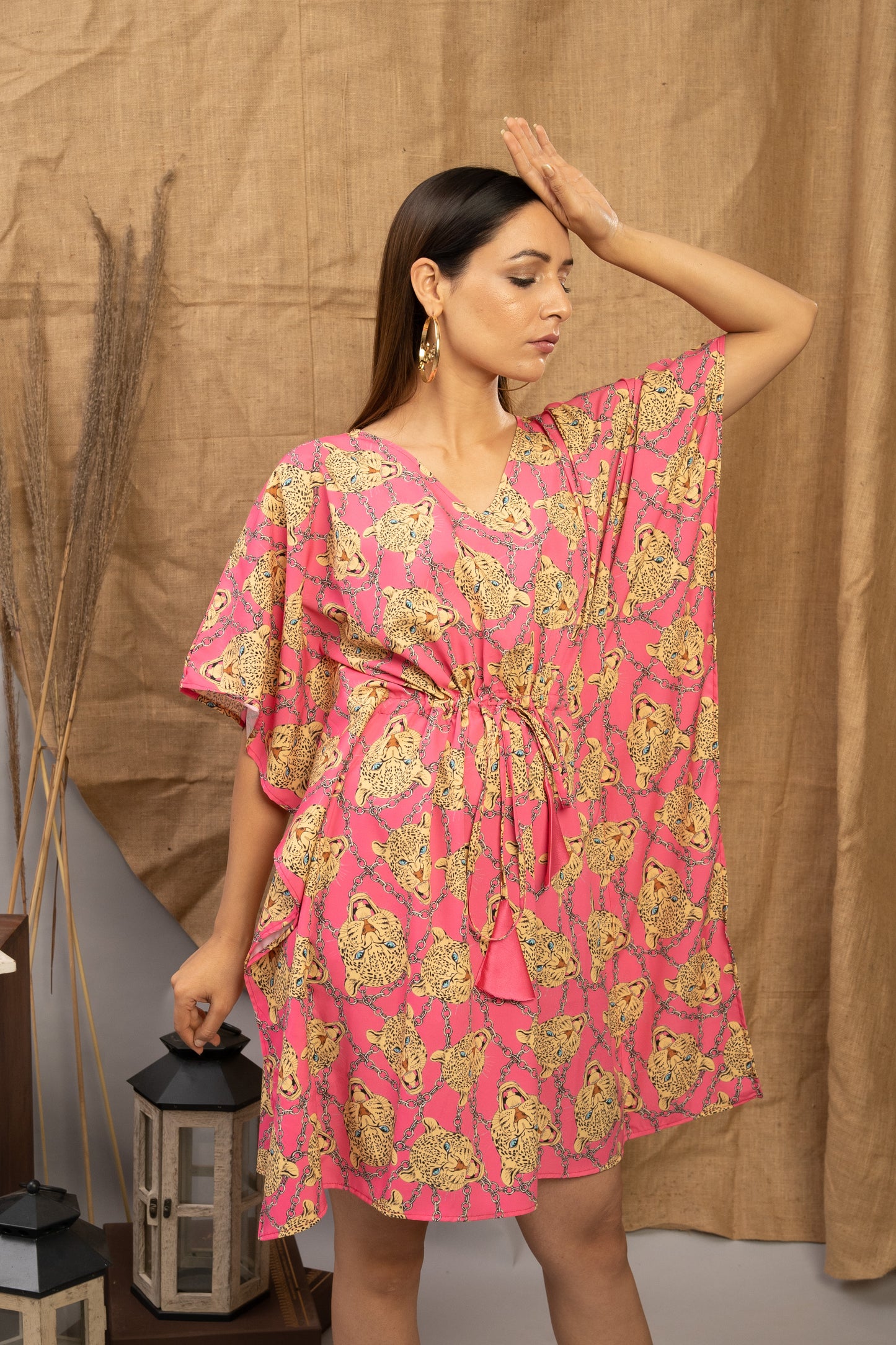 Eye Of The Tiger | Pink | The Zoey Collection | Printed Kaftan