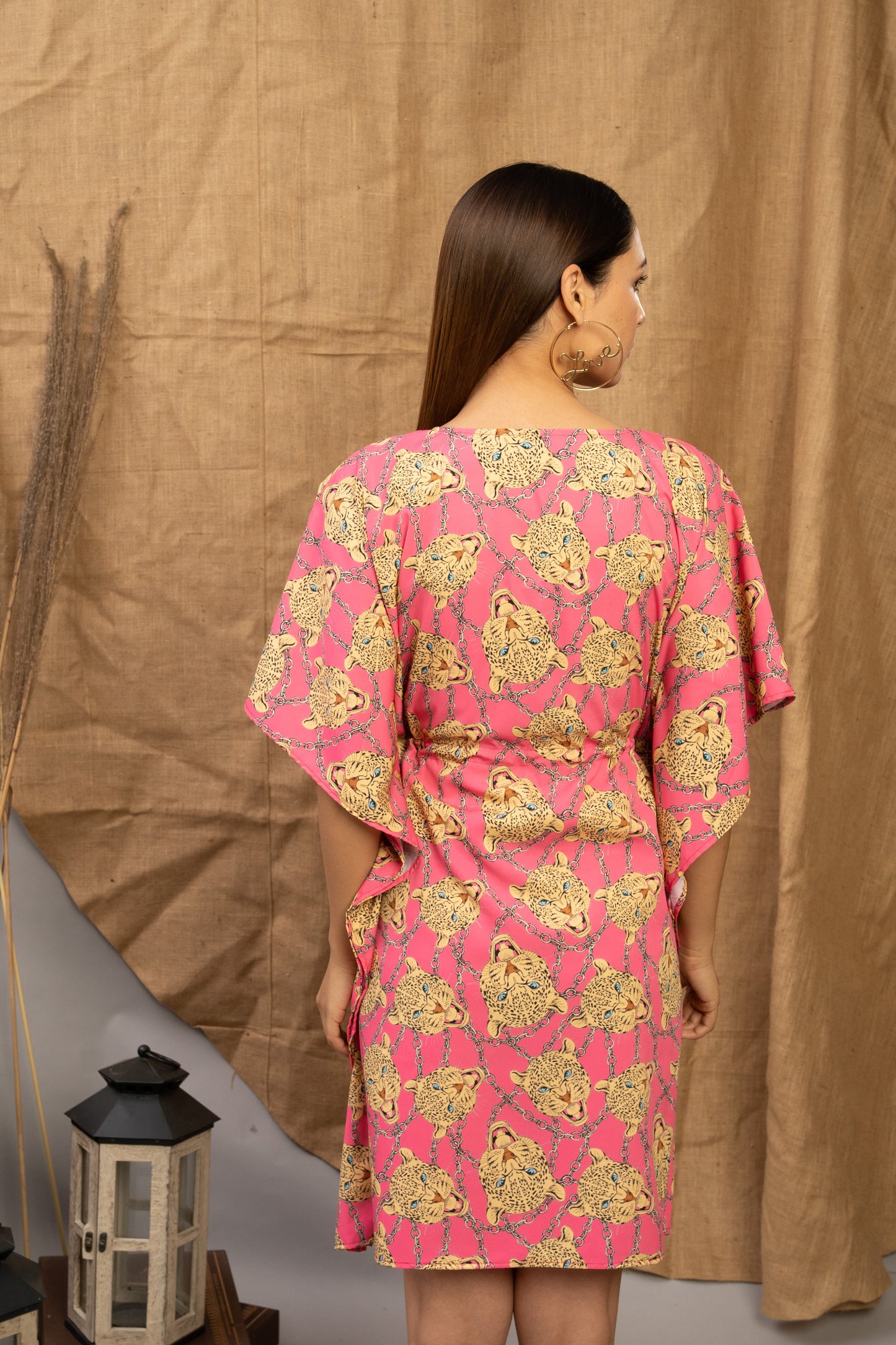 Eye Of The Tiger | Pink | The Zoey Collection | Printed Kaftan