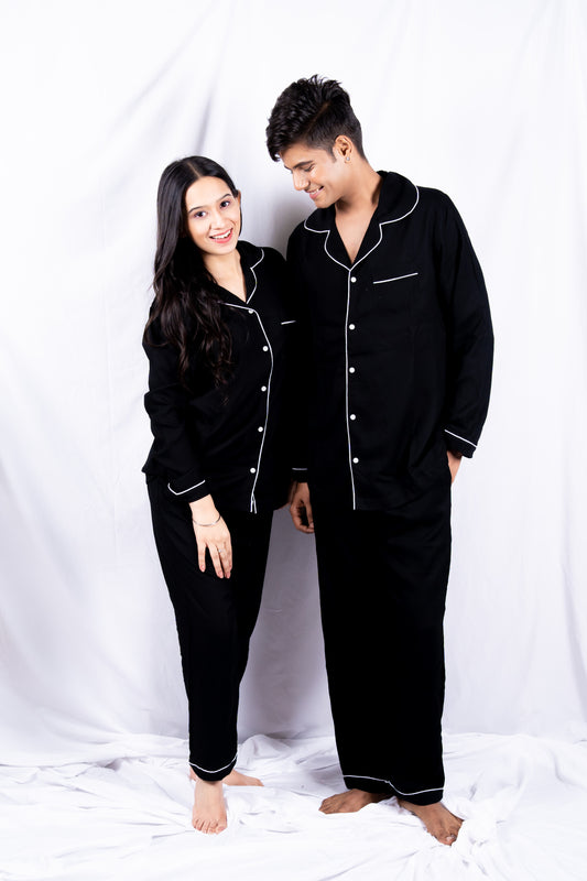 couple night dress short Because cute couples deserve cuter nights Couple nightwear at @sweetdreams.zzz First floor, Zora The Mall #SweetDreams #couplenightwear (Couple pyjamas set, sweet dreams sleepwear, couple nightwear fashion)