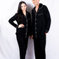 Classic Black Cotton Couple Nightwear