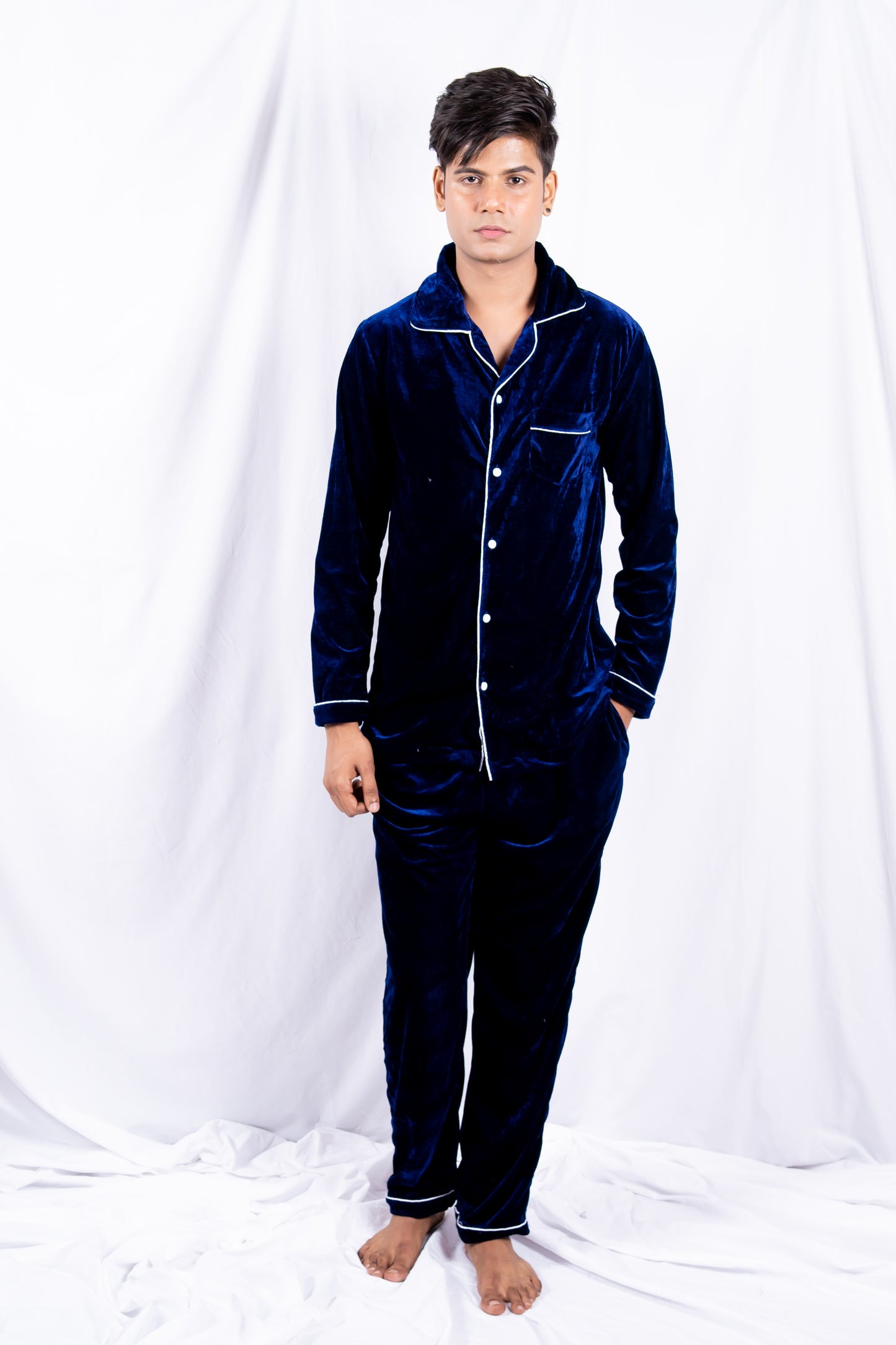Blue Classic Velvet Nightwear (Men) – MidNight Angels by PC