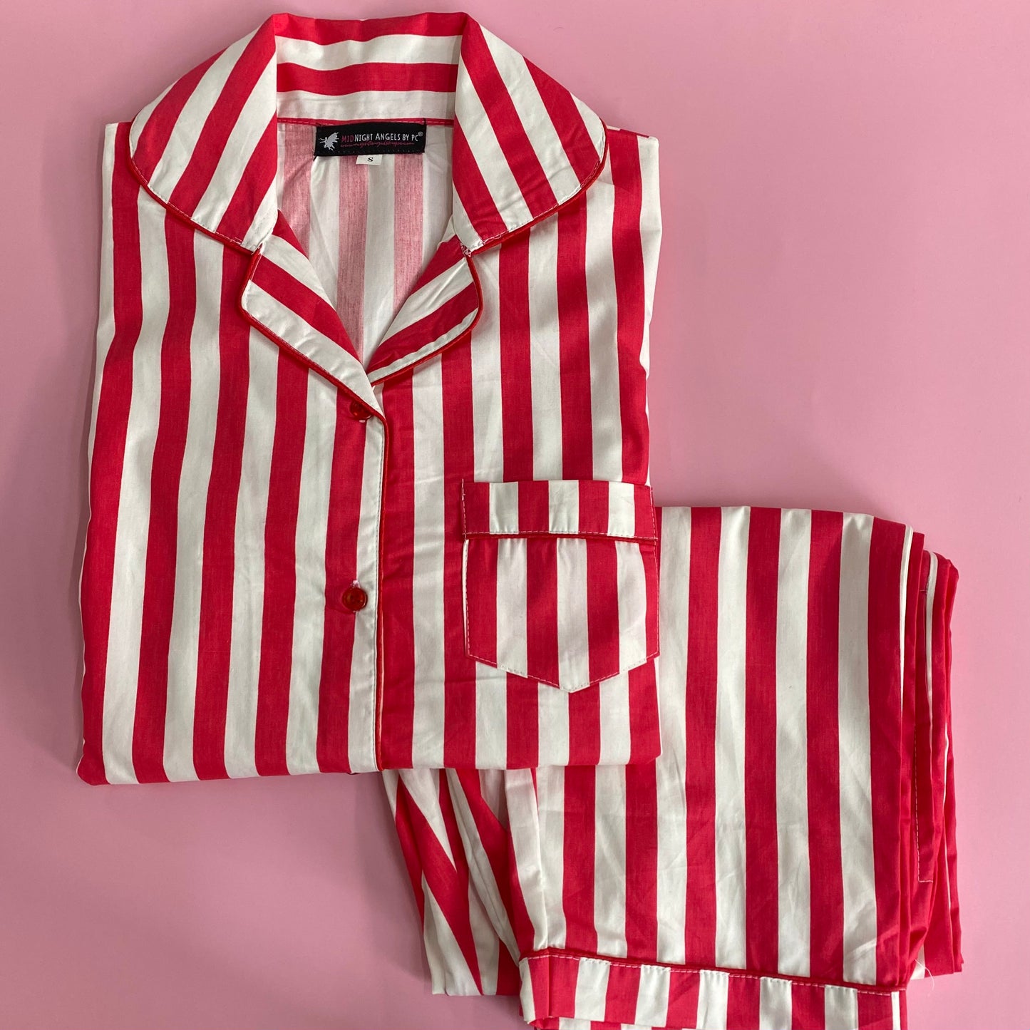 Red Stripes Nightwear (Women) (Full Sleeves)